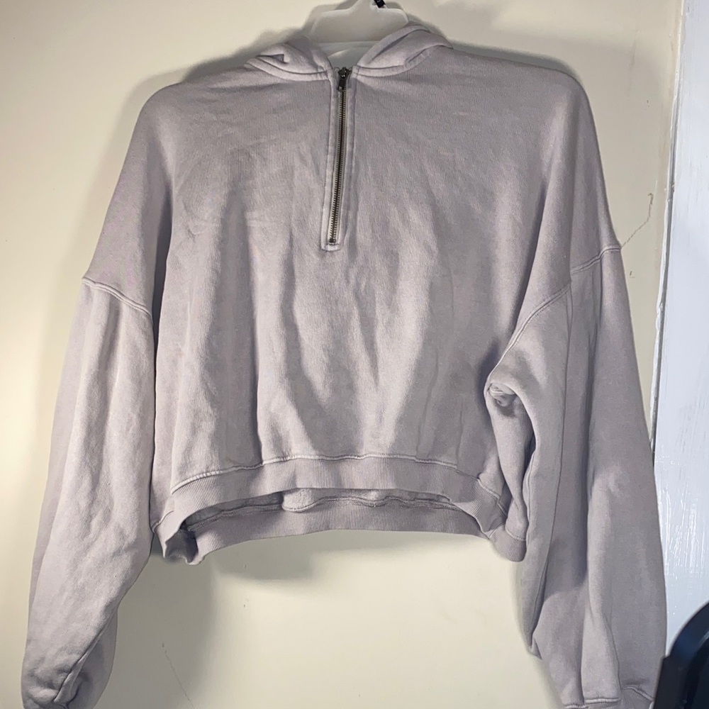 Wild Fable Women's Quarter Zip cropped Hoodie Sweatshirt Oversized - Picture 2 of 6